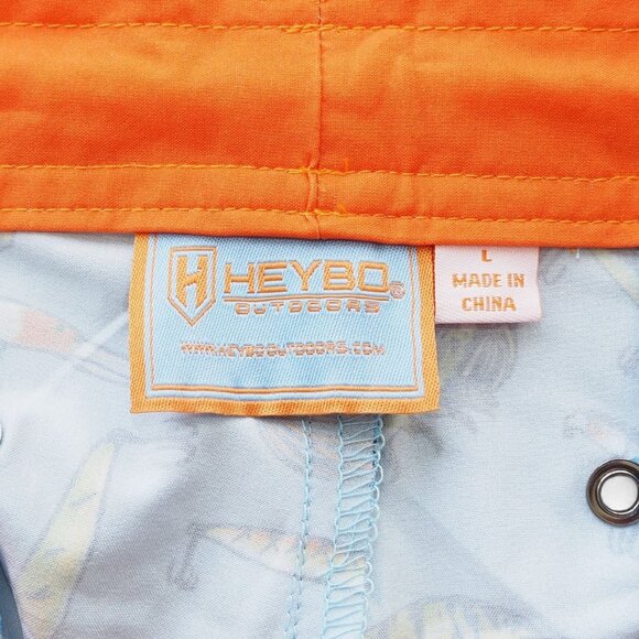 HEYBO Outdoor EBB Tide "Lures" Swim Trunks Men's L Blue / Multicolor - Picture 7 of 10